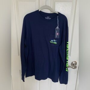 L navy glow in dark green long sleeve print back halloween ghost skeleton boat